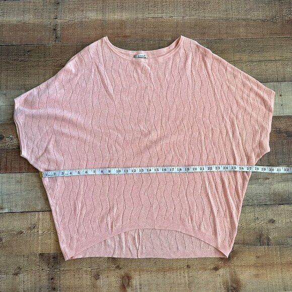 Smartwool Womens Pointelle Pullover Sweater Rose Cloud Heather Pink Oversized -L - Picture 2 of 6